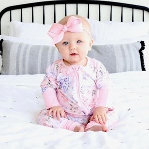 Henlee’s Hydrangea Convertible Zip Romper Caden Lane Bamboo Pajamas